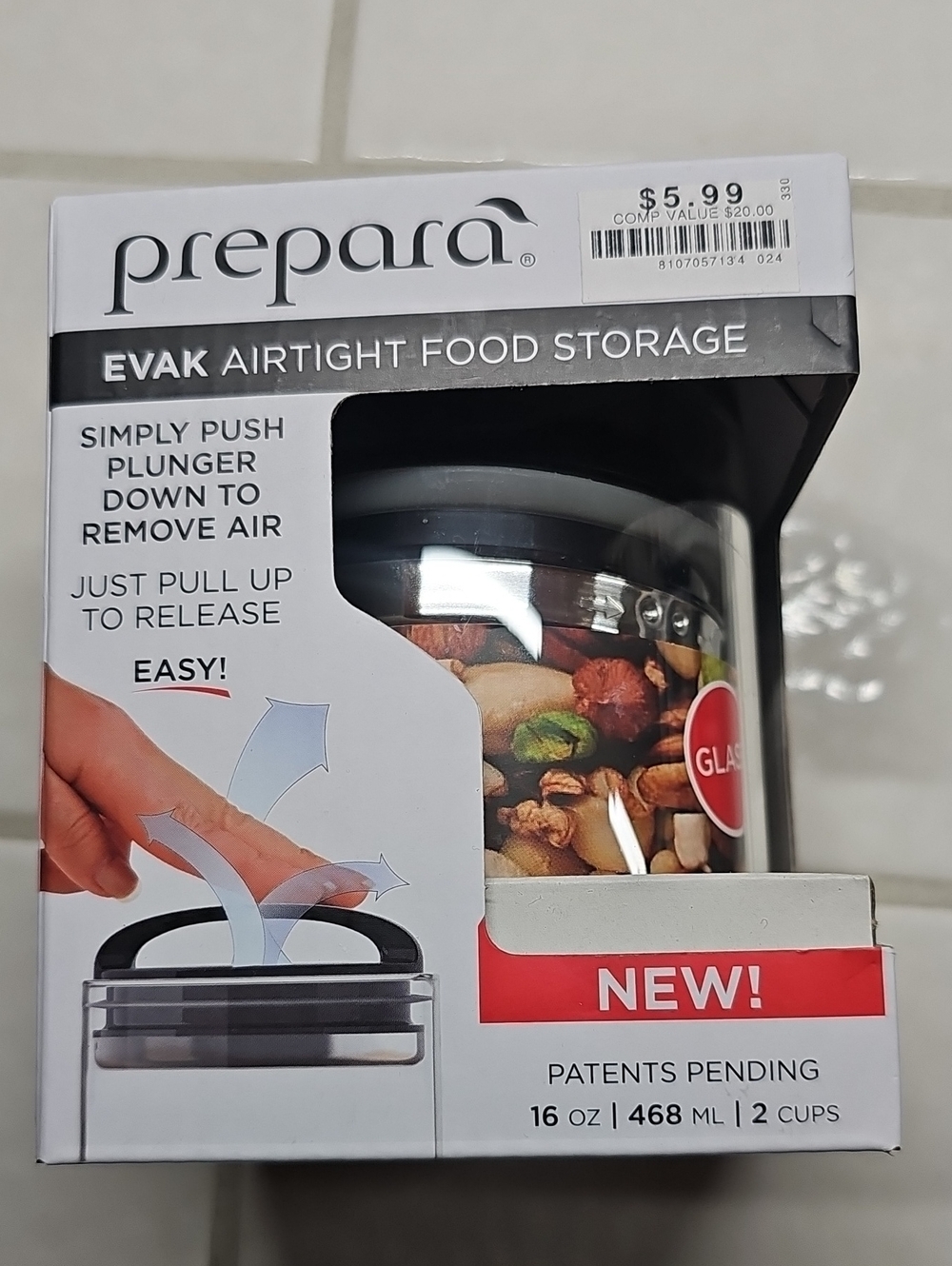 Prepara Evak Airtight Food Storage Jar - Gray Lid